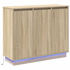 vidaXL LED komoda Sonoma dub 90 x 32 x 75 cm Kompozitn&eacute; drevo