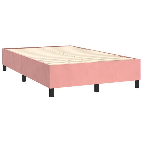 vidaXL Boxspring posteľ s matracom, ružov&aacute; 120x190 cm, zamat