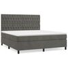 vidaXL Posteľn&yacute; r&aacute;m boxspring s matracom tmavosiv&yacute; 180x200 cm zamat