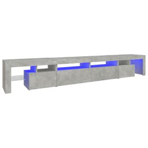 vidaXL TV skrinka s LED svetlami bet&oacute;nov&aacute; siv&aacute; 260 x 36,5 x 40 cm