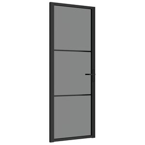 vidaXL Vn&uacute;torn&eacute; dvere 76x201,5 cm čierne ESG sklo a hlin&iacute;k