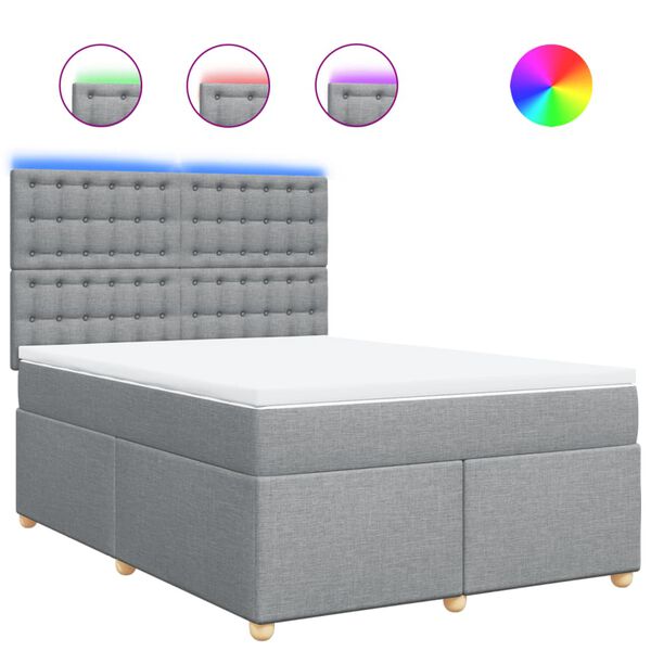 vidaXL Boxspring posteľ s matracom svetlosiv&aacute; 100x200 cm l&aacute;tka