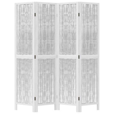 vidaXL Paraván 4 panely biely masívne drevo paulovnie