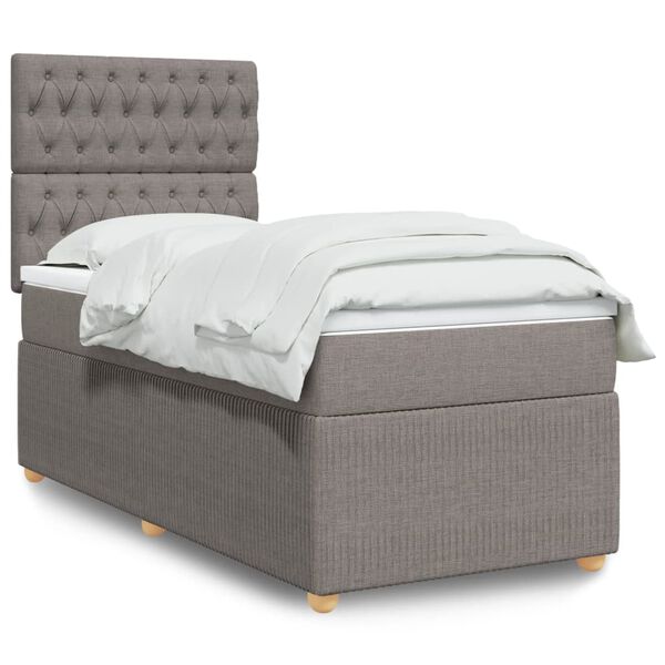 vidaXL Boxspring posteľ s matracom sivohned&yacute; 100x200 cm l&aacute;tka