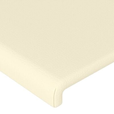 vidaXL Čelo postele so záhybmi krémové 203x23x118/128 cm umelá koža