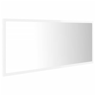 vidaXL LED kúpeľňové zrkadlo lesklé biele 100x8,5x37 cm drevotrieska