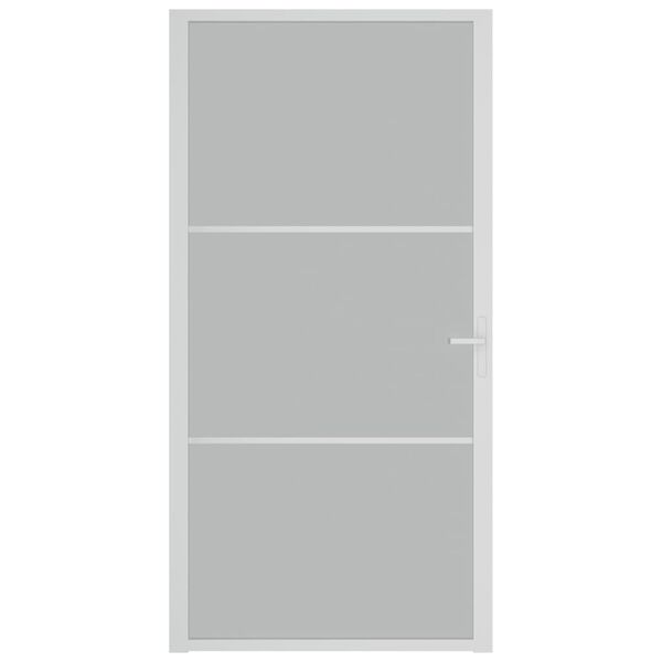 vidaXL Vnútorné dvere 102,5x201,5 cm biele matné sklo a hliník