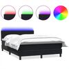vidaXL Posteľn&yacute; r&aacute;m boxspring s matracom a LED čierny 140x210 cm zamat
