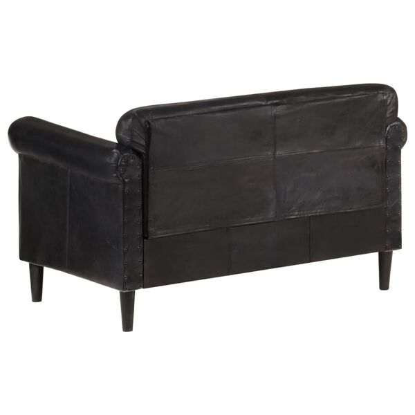 vidaXL 2-miestna pohovka čierna prav&aacute; koža