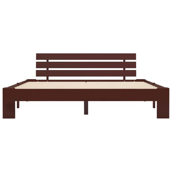 vidaXL Posteľn&yacute; r&aacute;m, tmavohned&yacute;, borovicov&yacute; mas&iacute;v 180x200 cm