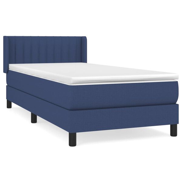 vidaXL Boxspring posteľ s matracom modr&aacute; 100x200 cm l&aacute;tka