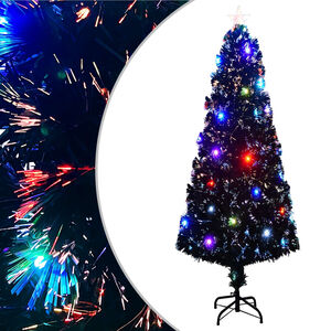 vidaXL Osvetlen&yacute; vianočn&yacute; stromček so stojanom a LED 240 cm, optick&eacute; vl&aacute;kno