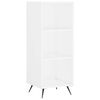 vidaXL Vysok&aacute; skrinka leskl&aacute; biela 34,5x32,5x180 cm spracovan&eacute; drevo