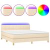 vidaXL Posteľ boxsping s matracom a LED kr&eacute;mov&aacute; 180x200 cm l&aacute;tka