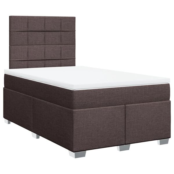 vidaXL Boxspring posteľ s matracom tmavohned&aacute; 120x190 cm l&aacute;tka
