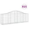 vidaXL Obl&uacute;kov&yacute; gabionov&yacute; k&ocirc;&scaron; 15 ks 200x30x60/80 cm pozinkovan&eacute; železo