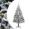 vidaXL Umel&yacute; vianočn&yacute; stromček Biela 210 cm PVC a Oceľ a Plast