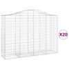 vidaXL Obl&uacute;kov&eacute; gabionov&eacute; ko&scaron;e 20 ks 200x50x140/160 cm pozink. železo