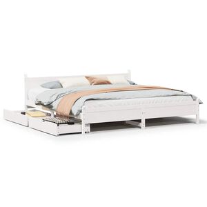 vidaXL Posteľ bez matraca biela 200x200 cm mas&iacute;vna borovica