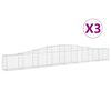 vidaXL Obl&uacute;kov&yacute; gabionov&yacute; k&ocirc;&scaron; 3 ks 400x30x40/60 cm pozinkovan&eacute; železo
