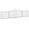 vidaXL Oblúkové gabionové koše 10ks 400x30x80/100cm pozinkované železo