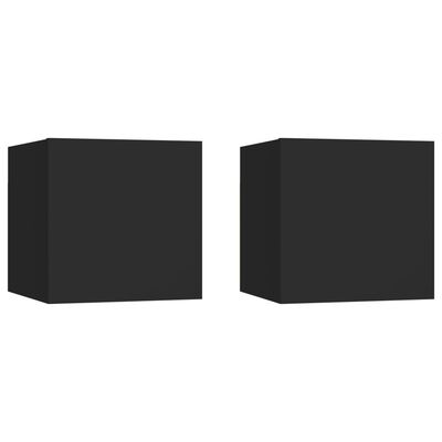 vidaXL Nástenné TV skrinky 2 ks čierne 30,5x30x30 cm