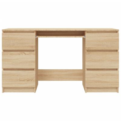 vidaXL Písací stôl, dub sonoma 140x50x77 cm, drevotrieska