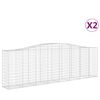vidaXL Obl&uacute;kov&eacute; gabionov&eacute; ko&scaron;e 2 ks 400x50x120/140 cm pozink. železo