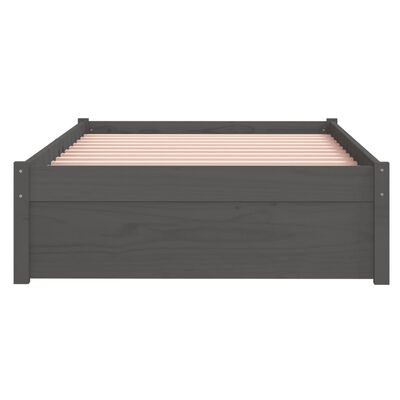 vidaXL Posteľný rám, sivý, drevený masív 90x190 cm, jednolôžko