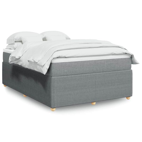 vidaXL Boxspring posteľ s matracom svetlosiv&aacute; 100x200 cm l&aacute;tka