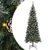 vidaXL Umel&yacute; vianočn&yacute; stromček Zelen&aacute; 210 cm PVC, plast a oceľ