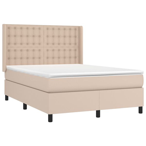 vidaXL Boxspring posteľ s matracom kapuč&iacute;nov&aacute; 140x200 cm umel&aacute; koža