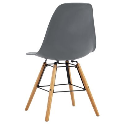 vidaXL Jedálenské stoličky 4 ks, sivé, plast