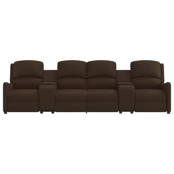 vidaXL 4-miestne sklápacie masážne kreslo+držiaky na poháre, hnedé