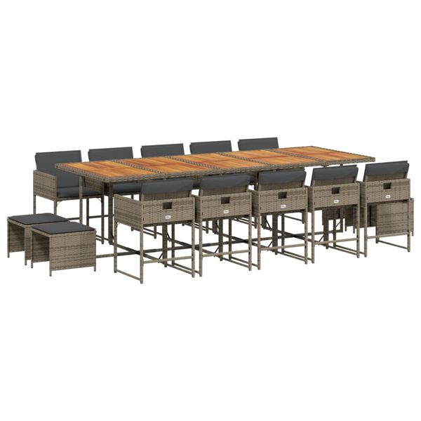 vidaXL 15-dielna z&aacute;hrad. jed&aacute;lensk&aacute; s&uacute;prava s vank&uacute;&scaron;mi siv&aacute; polyratan