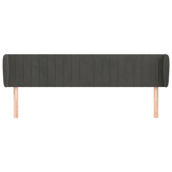 vidaXL Čelo postele so záhybmi tmavosivé 203x23x78/88 cm zamat