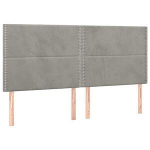 vidaXL Čelo postele, svetlosiv&eacute;, 200x5x118/128 cm, zamatov&eacute;