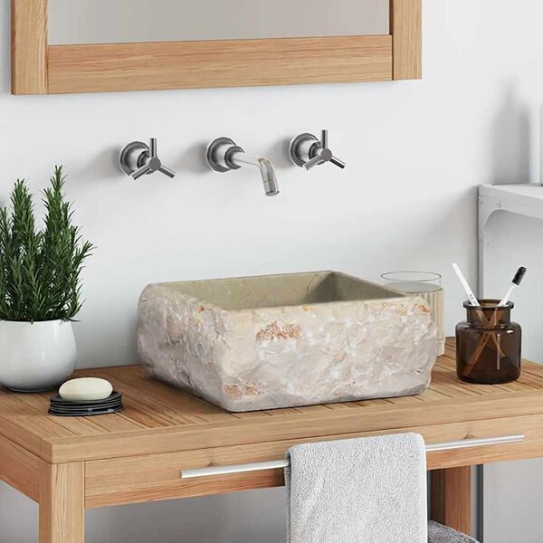 vidaXL Um&yacute;vadlo kr&eacute;mov&eacute; 30x30x13 cm mramor