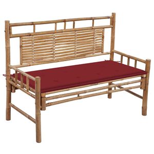 vidaXL Z&aacute;hradn&aacute; lavička s podložkou 120 cm bambus