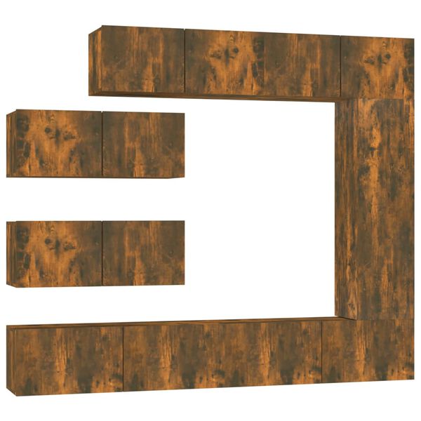 vidaXL 7-dielna súprava TV skriniek dymový dub spracované drevo