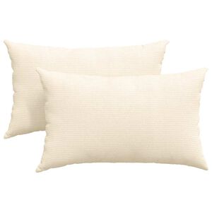 vidaXL Vank&uacute;&scaron;e na pohovku 2 pcs Kr&eacute;mov&aacute; 50 x 30 cm Kord&uacute;rov&aacute; tkanina