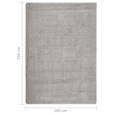 vidaXL Chlpatý koberec bledosivý 160x230 cm protišmykový