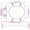 vidaXL WC sedadlo Čierna 44 x 36,4 x 3,4 cm Duroplast