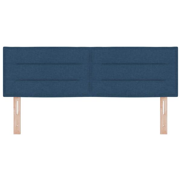 vidaXL Zadn&eacute; čelo s čelnou doskou Modr&aacute; 160 cm Umel&aacute; koža