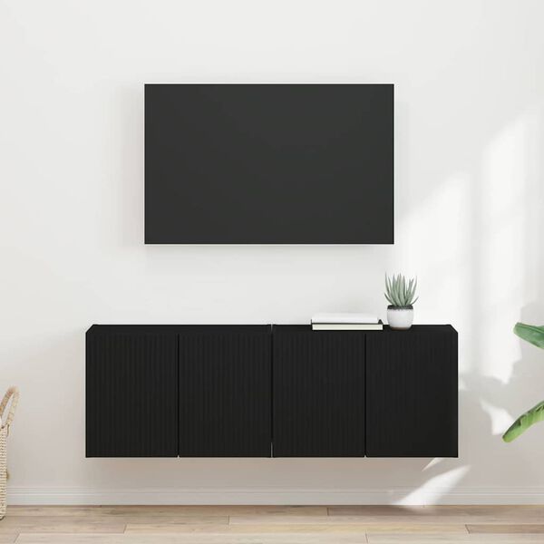 vidaXL TV n&aacute;stenn&aacute; skriňa N&aacute;stenn&yacute; 2 pcs Čierna 59,5 x 31 x 40 cm