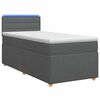 vidaXL Posteľ boxspring s matracom Tmavosiv&aacute; 90 x 200 cm L&aacute;tka