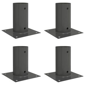 vidaXL Okr&uacute;hly kotviaci kol&iacute;k 4 pcs Antracitov&aacute; 15 x 15 x 15 cm Kov