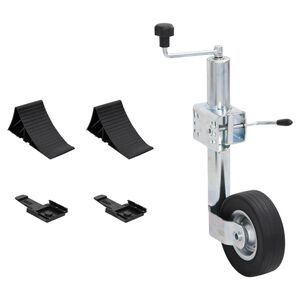 vidaXL Oporn&eacute; koleso 60 mm s 1 delenou svorkou a kolesov&yacute;mi klinmi