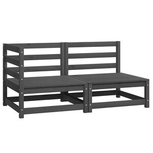 vidaXL 2-dielna z&aacute;hradn&aacute; sedacia s&uacute;prava siv&aacute; borovicov&yacute; mas&iacute;v