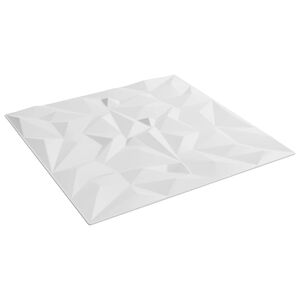 vidaXL N&aacute;stenn&eacute; panely 12 ks 50 x 50 cm Biela XPS Pena